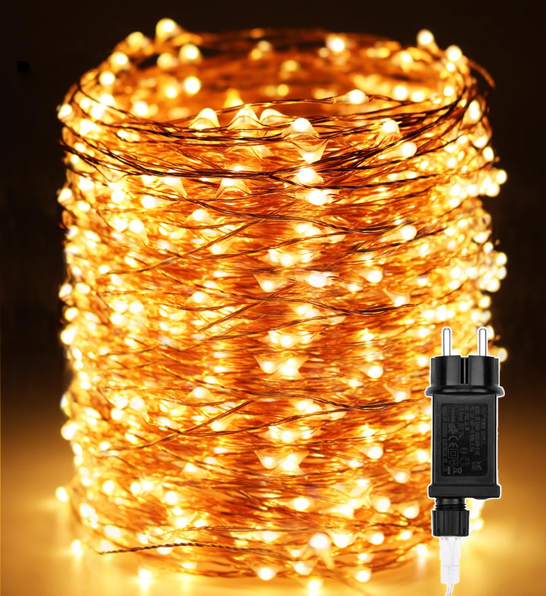 LED Lichterkette Außen Weihnachts, 200M 2000 LEDs Lichter Kupferdraht Beleuchtung Innen Dekorationen Wasserdicht mit 8 Modi für Zimmer,Weihnachten, Bäume,Garten, Party,Hochzeit,Urlaub Deko, Warmweiß