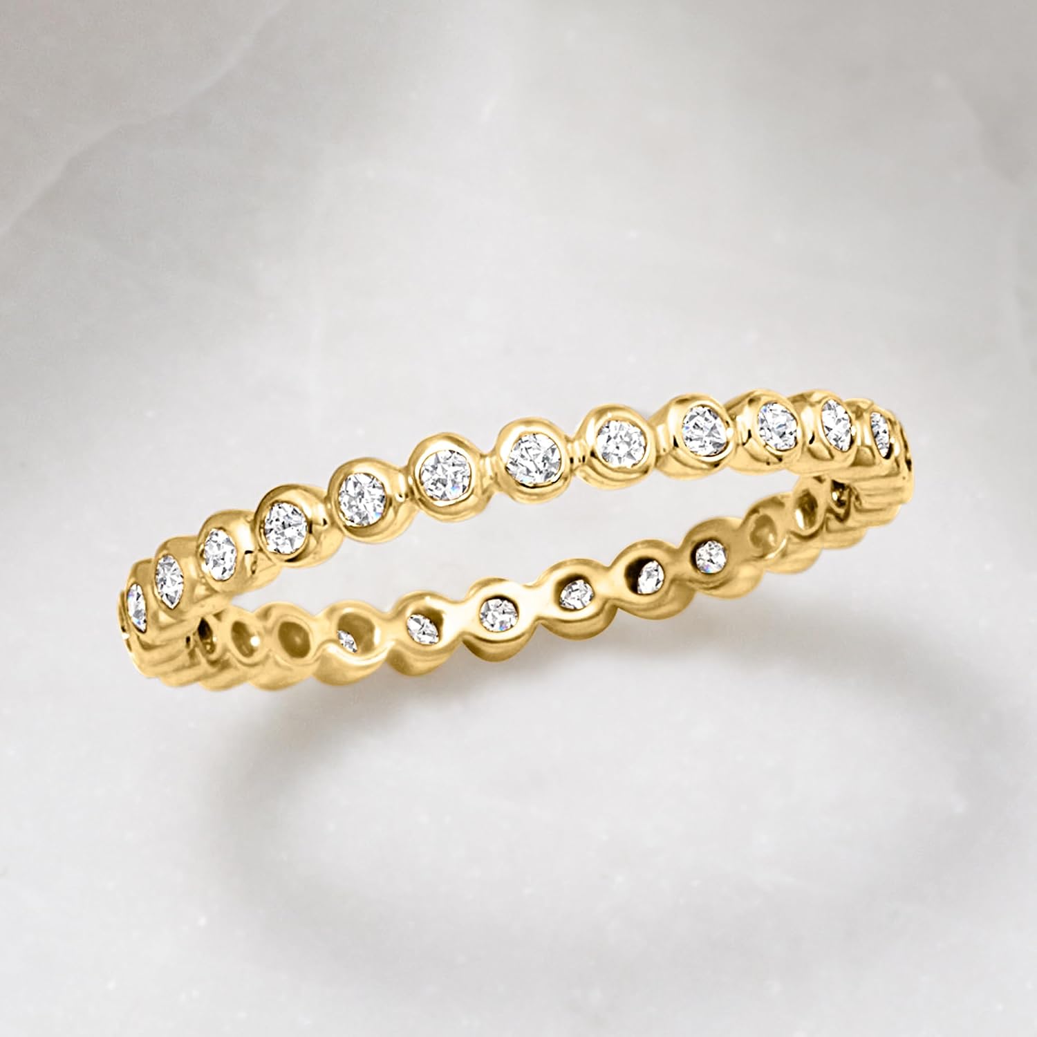 Pure Collection by Ross-Simons 0.25 ct. t.w. Bezel-Set Diamond Eternity Band in 14kt Yellow Gold