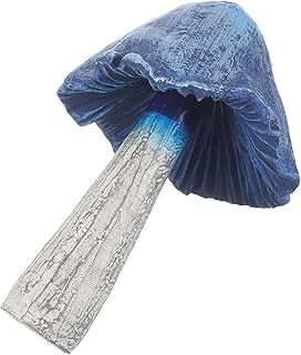Miniature Mushroom Figurine Garden Decor, Blue Resin Small Mushroom Statue for Outdoor Patio and Micro Landscape Ornaments