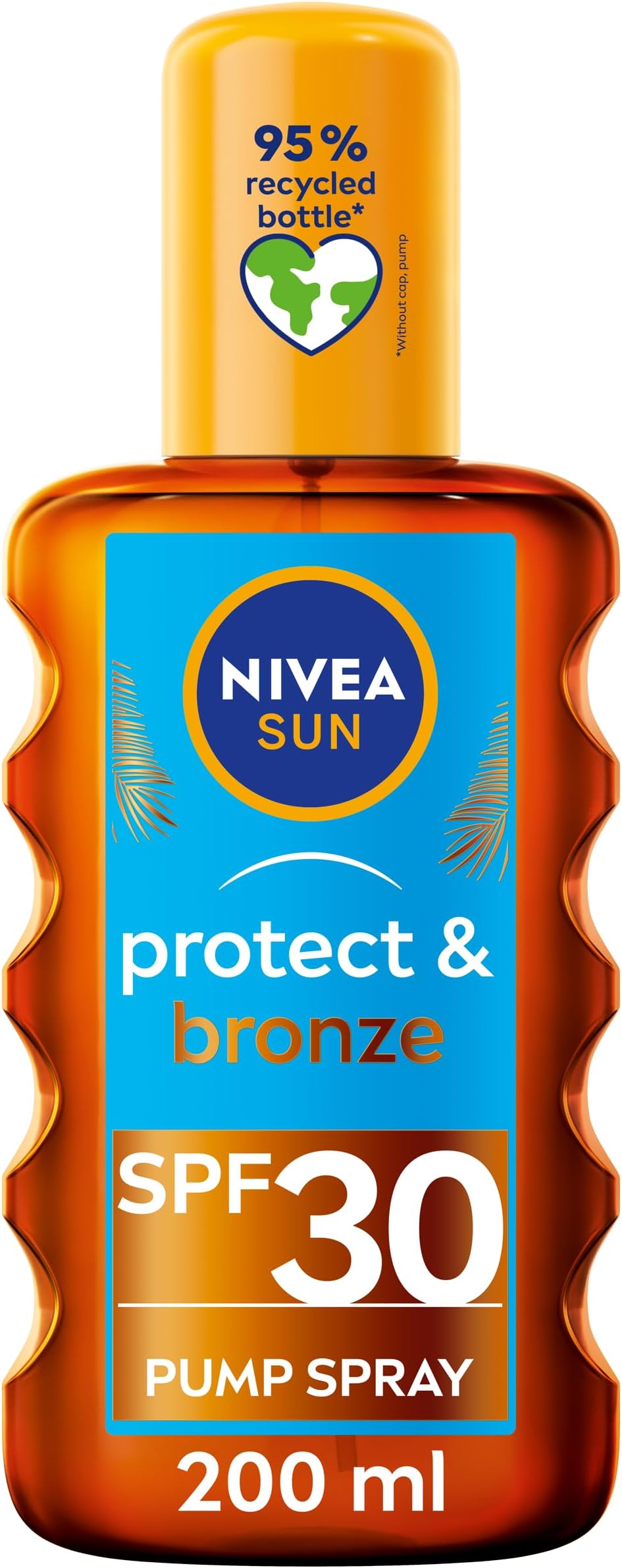 NIVEA SUN Protect & Bronze Oil Sunscreen Spray SPF 30 (200 ml), Sun Spray Provides Immediate UVA/UVB Protection and Stimulates the Skin's Natural Tanning with Pro-Melanin Extract, Water-Resistant