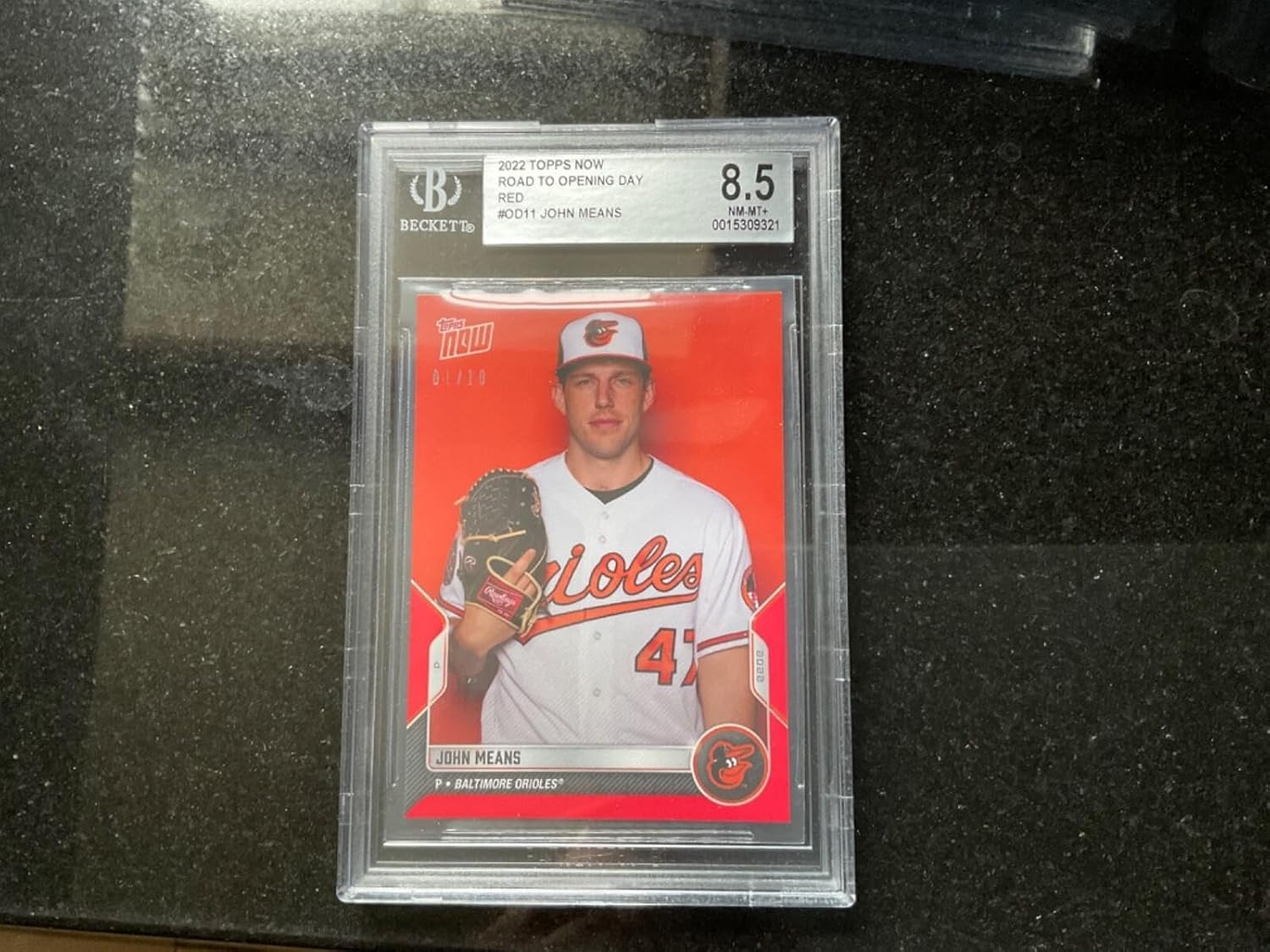 2022 Topps NOW JOHN MEANS RED Parallel /10 SP #OD-11 Baltimore ORIOLES BGS - Baseball Slabbed Rookie Cards