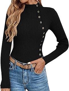 Thermal Tops Womens Winter Warm Solid Color Striped Sweater Long Sleeve Pullover Thermal Underwear Women Top