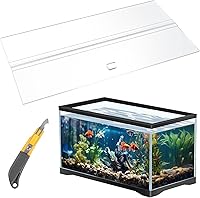 Juexica Clear Acrylic Aquarium Lid for 10/20 Gallon Tanks - Customizable Canopy Cover 19.37x9.37 Inch with Hook Knife