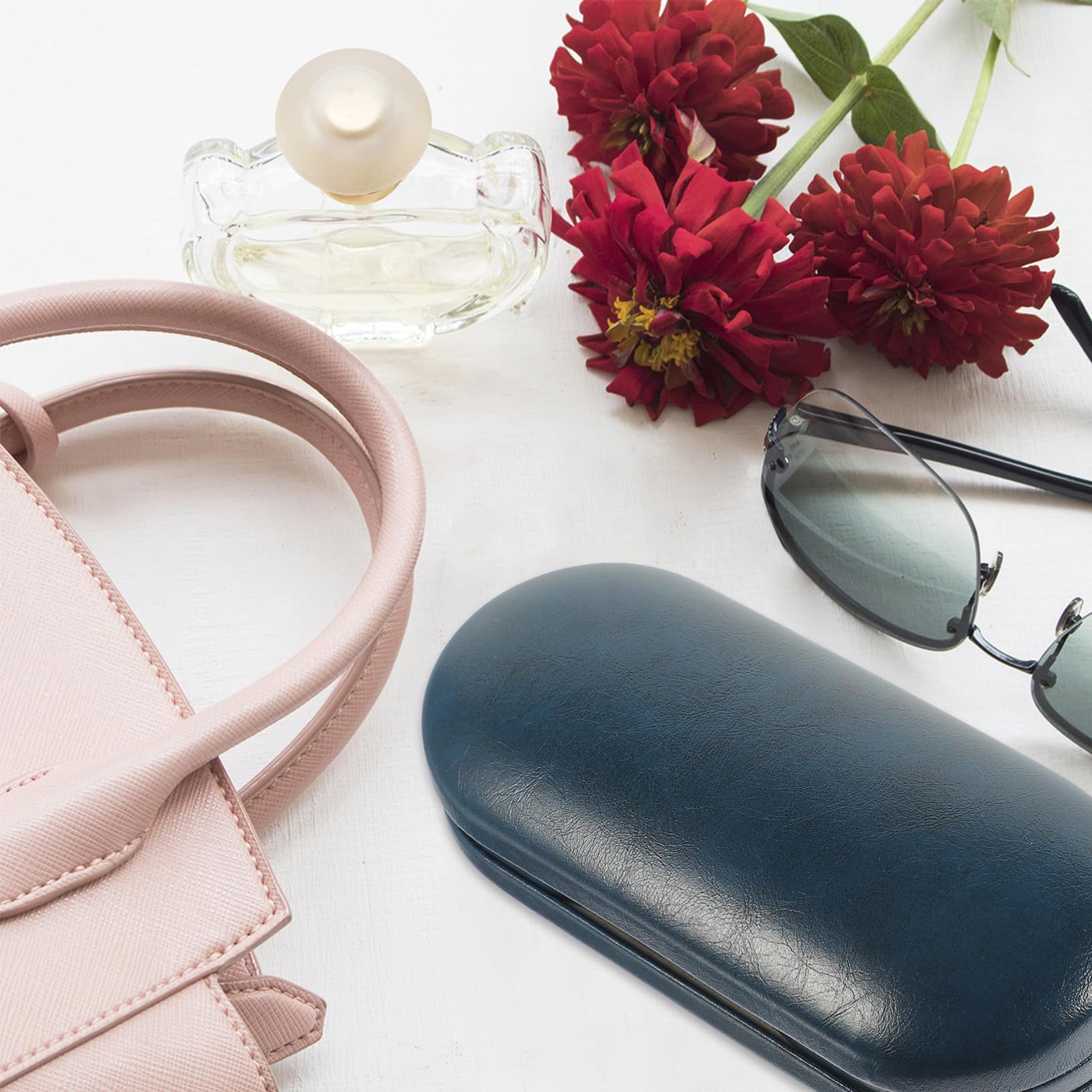 5 Juegos Estuche de Gafas Multifuncional Portátil con Espejo Caja Doble para Gafas y Lentes de Contacto para y Uso Diario