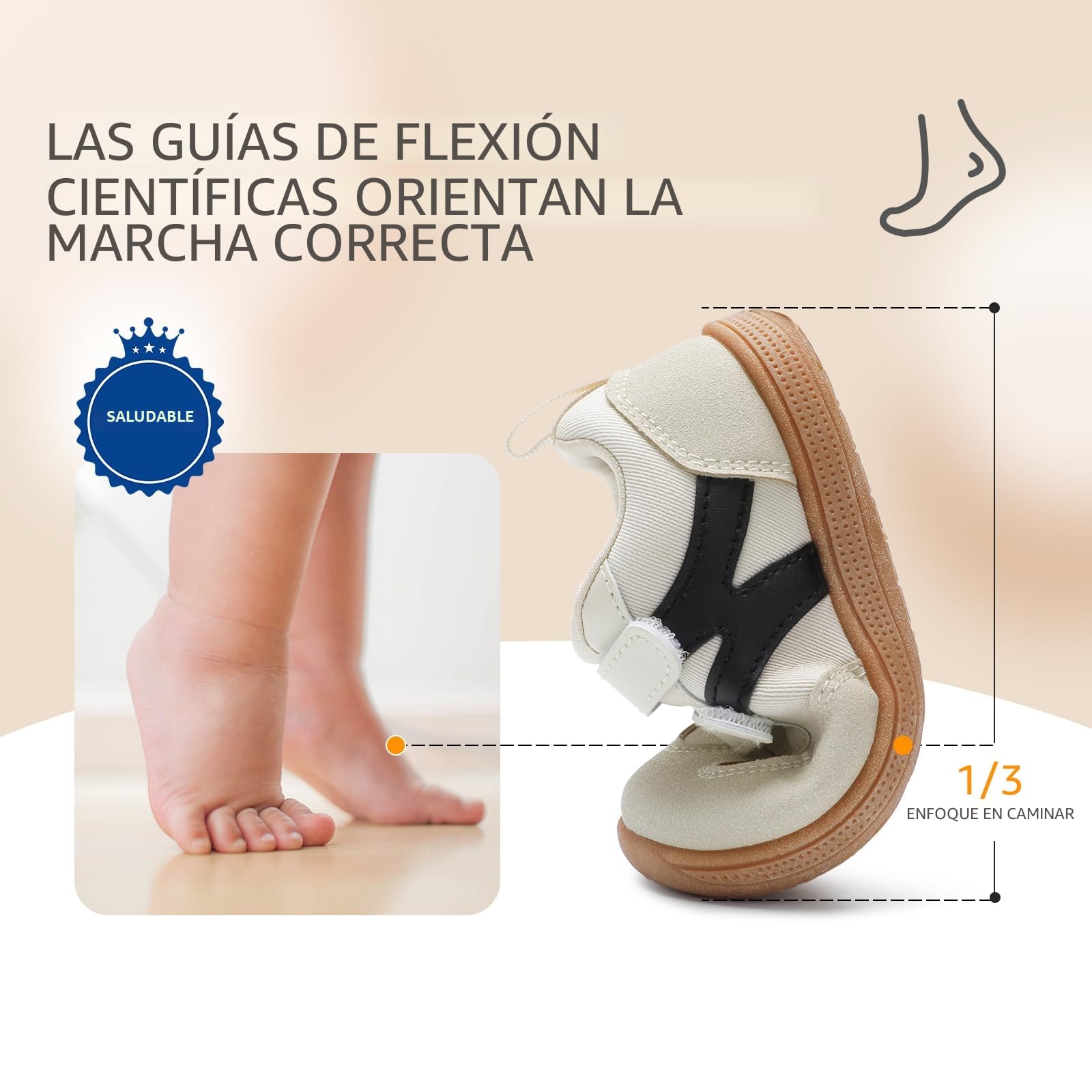 STQ KIDS Zapatillas Barefoot Niños Ancho Calzado Respetuoso Bebe Niña Flexibles Primeros Pasos Antideslizantes Deportivas 21-29 EU