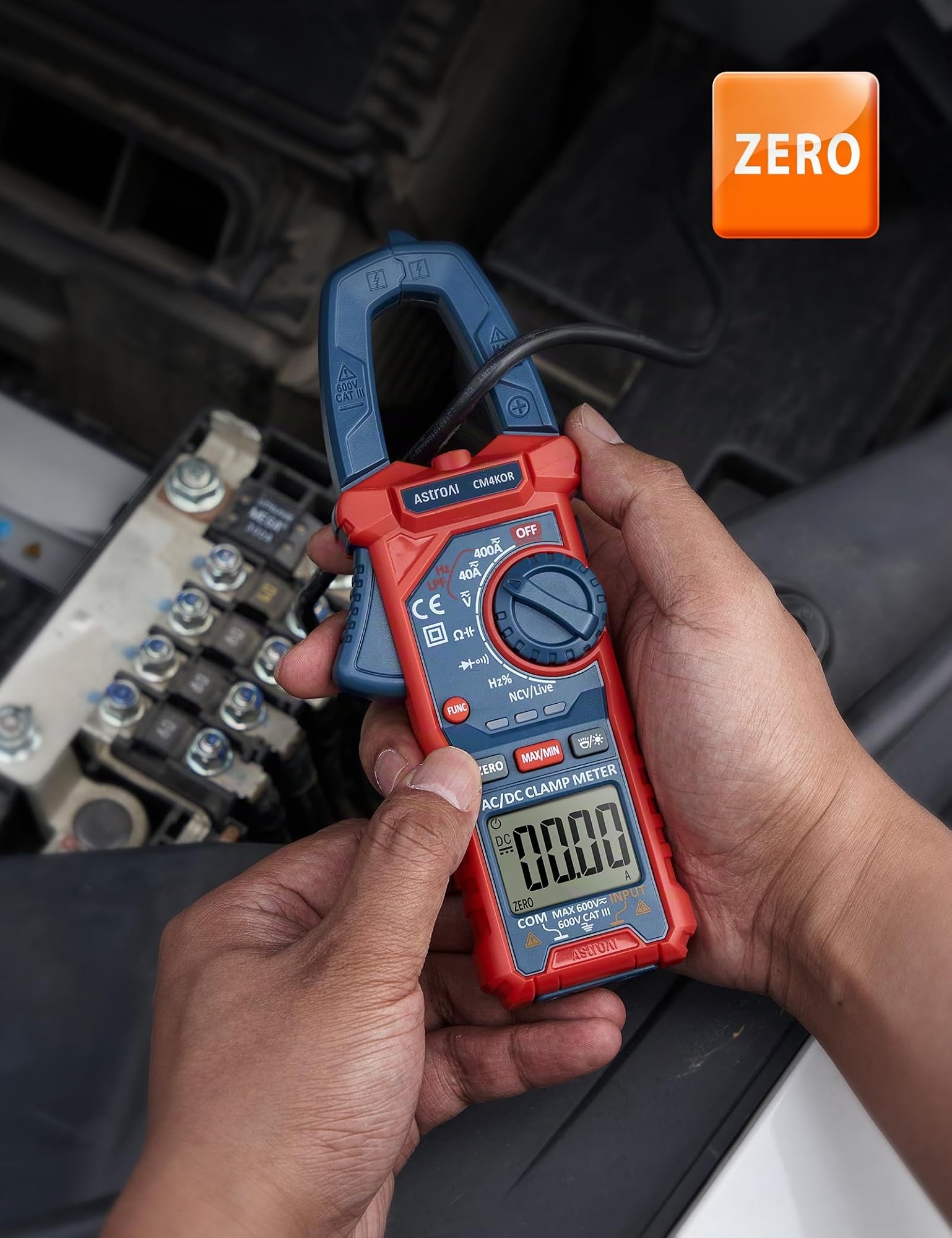 Digital AstroAI AC/DC Current Clamp Voltage, Electric Current, Current Resistance Capacitance Frequency AC Diode test, resistenza, continuità; Diodo di prova, LPF