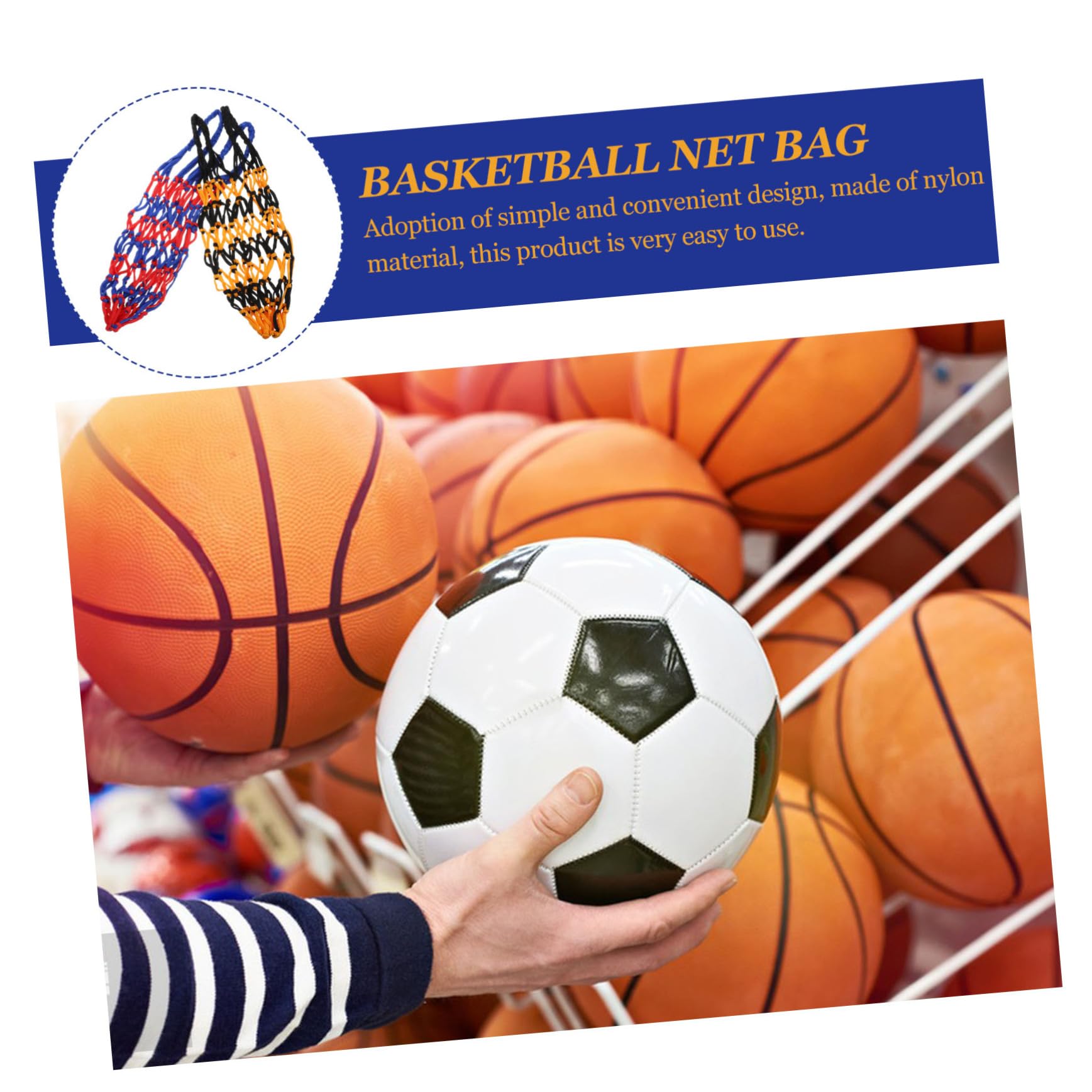 BESPORTBLE Palla Portatile Sacchetto Netto Sacchetto Dell'Organizzatore Tote Bag Organizer Sacchetto Della Maglia Sacchetto Di Calcio Tracolla Borse Da Basket Sacchetto Di Immagazzinaggio Di