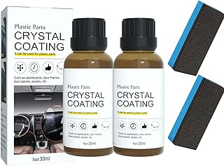 2PCS Plastic Parts Crystal Coating, Plastic Parts Crystal Coating for Car,Plastics Refurbishment Coating Car Interior Refurbishment Agent, Long Duration Plastic Parts Refresher Agent
