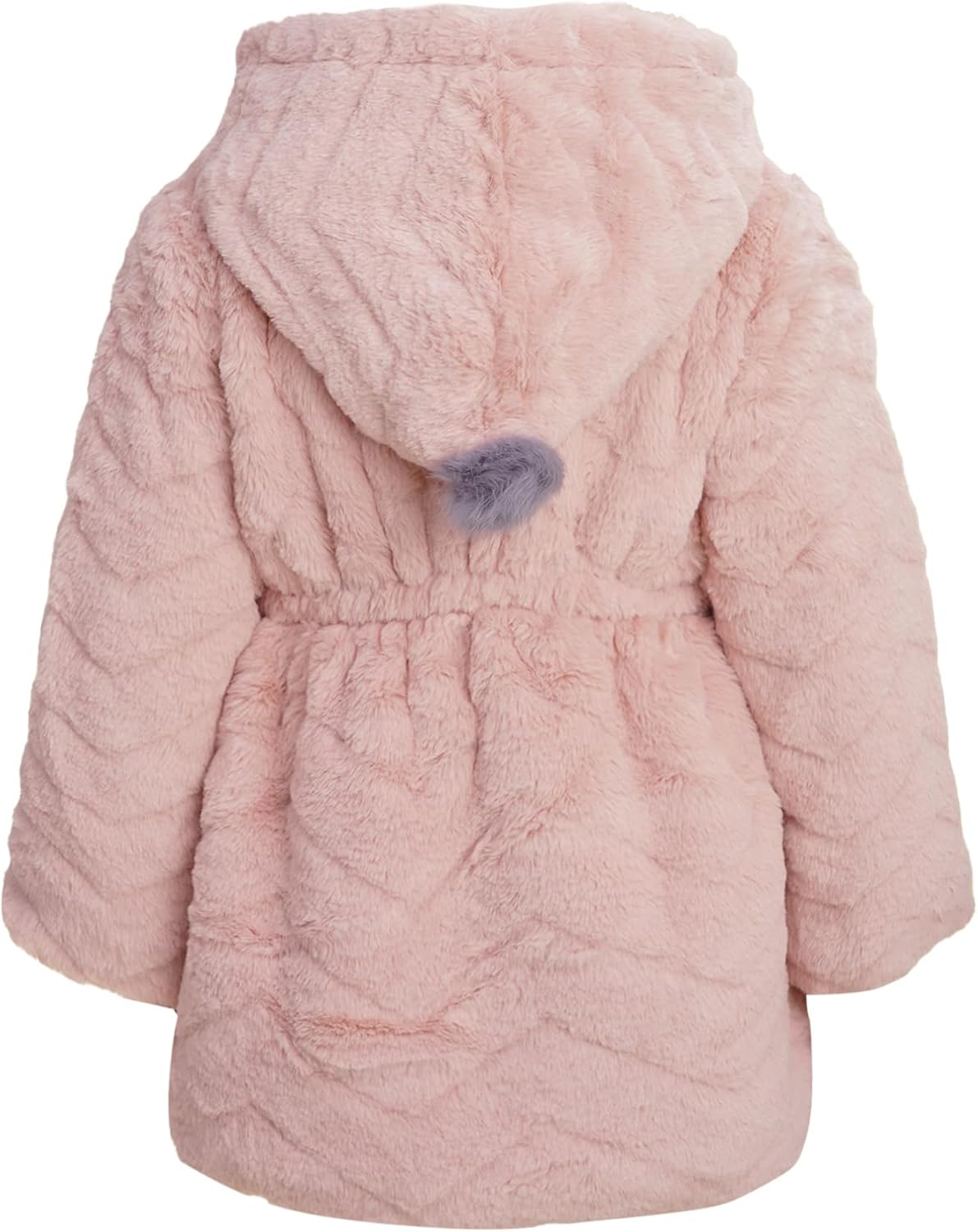 TiaoBug Kids Girls Hoodies Faux Fur Coat Long Sleeve Zipper Winter Warm Fleece Jacket Coat Outwear with Rabbit Doll