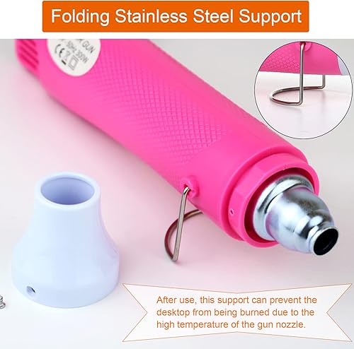 Miniatura 4 de Mini pistola de calor, pistola de aire caliente portátil de 300 W para manualidades de resina acrílica, manualidades de secadora, pistola de calor