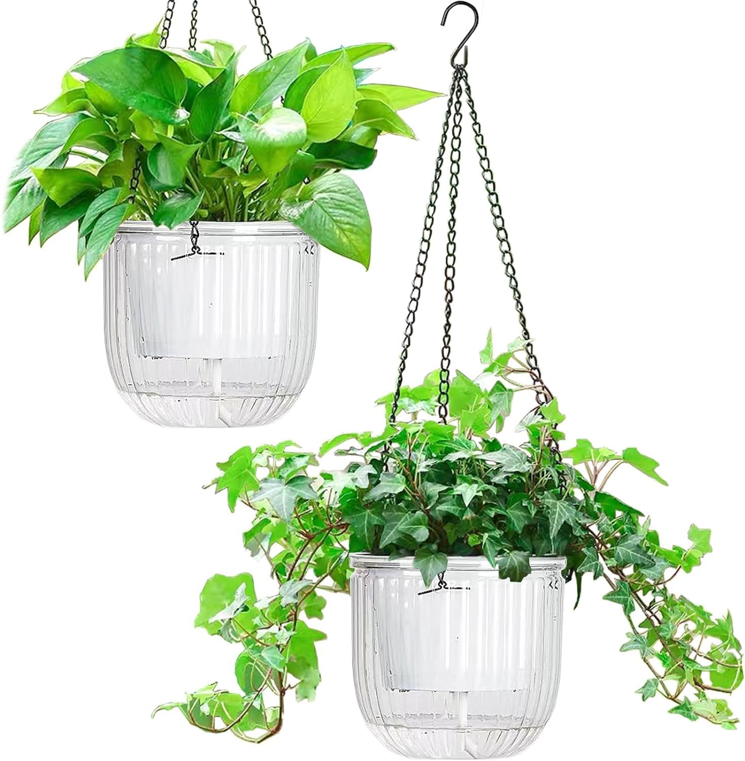 Melphoe1Pack 8.3'' & 2Pack 6.5'' Self Watering Hanging Planters