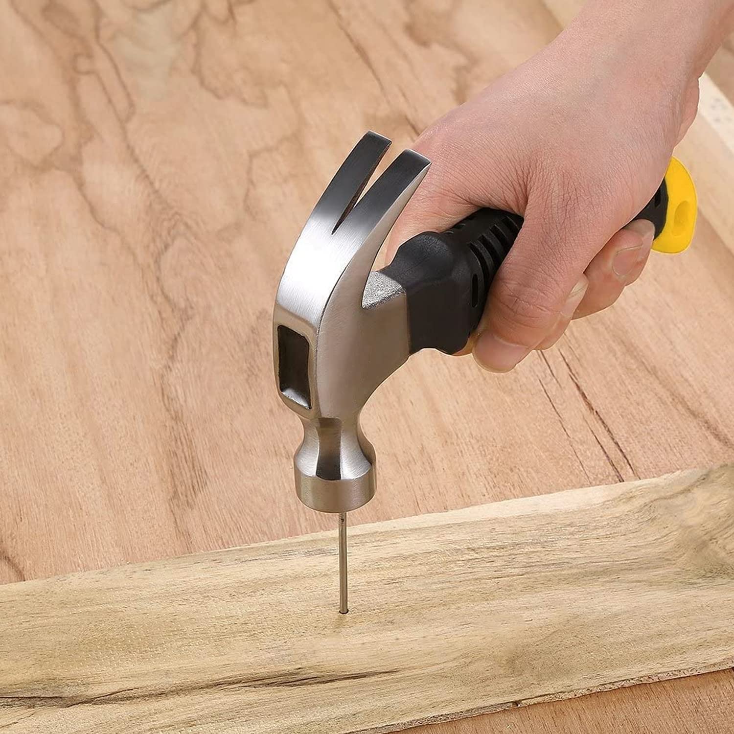 Martello da carpentiere, 226,8 g, nero, manico in TPR, 220 g, stile moderno, ideale per casa, fai da te, campeggio