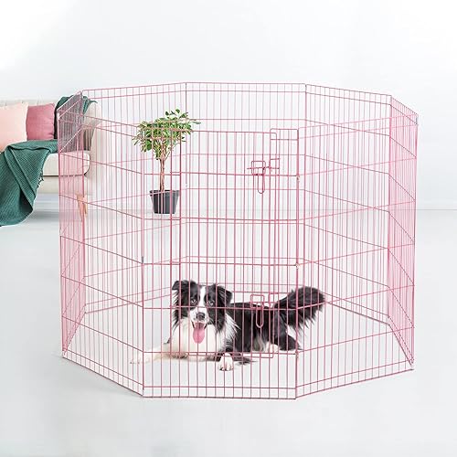 Vista 48 de BestPet - Corralito plegable de metal para perros, para interiores y exteriores, 8 paneles de 24 pulgadas Negro