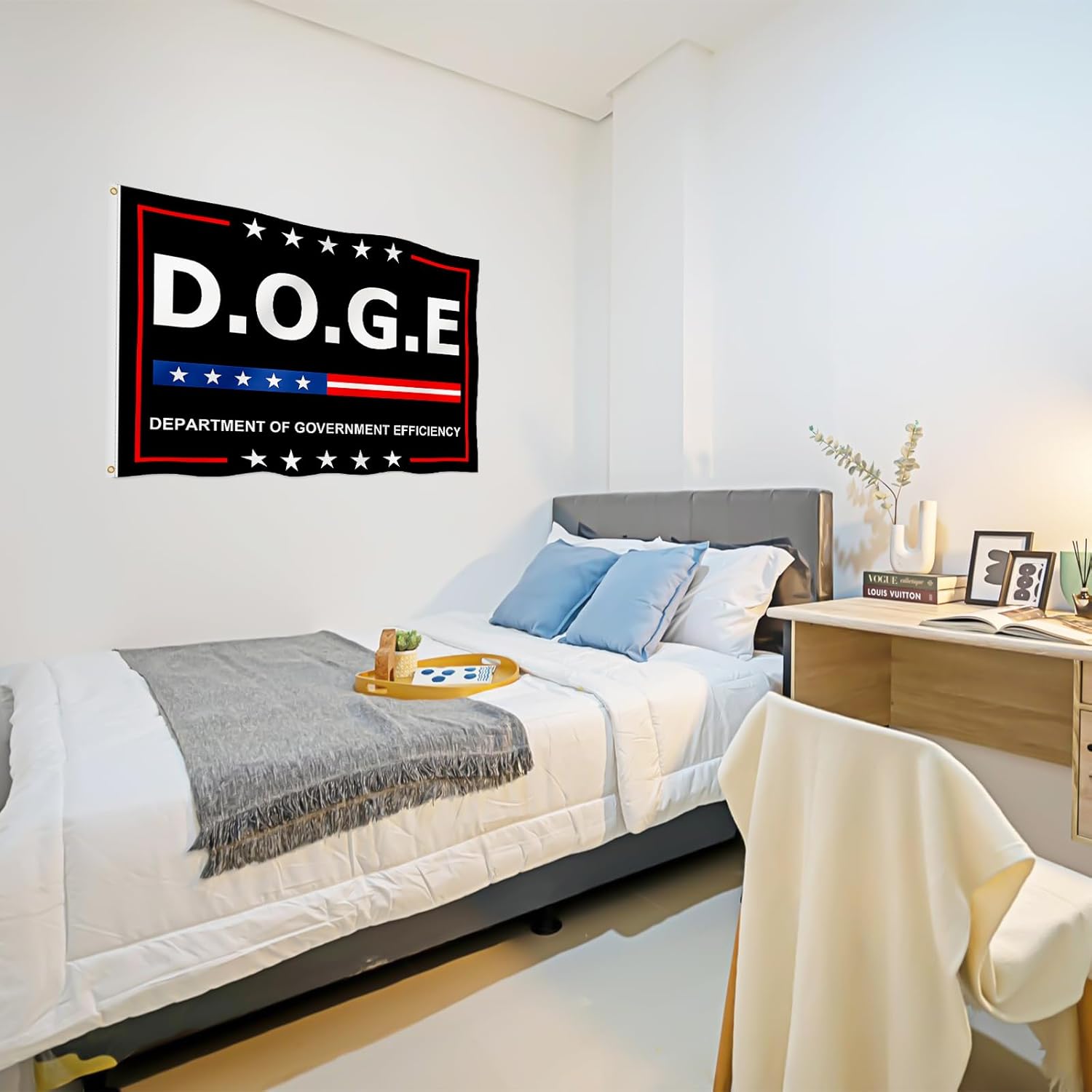 Double Sided DOGE D.O.G.E. Department Of Government Efficiency Flag 3x5FT Fade Proof Vivid Color 100D Thicker Polyester With Brass Grommets (Design A, 3x5FT 3PLY)