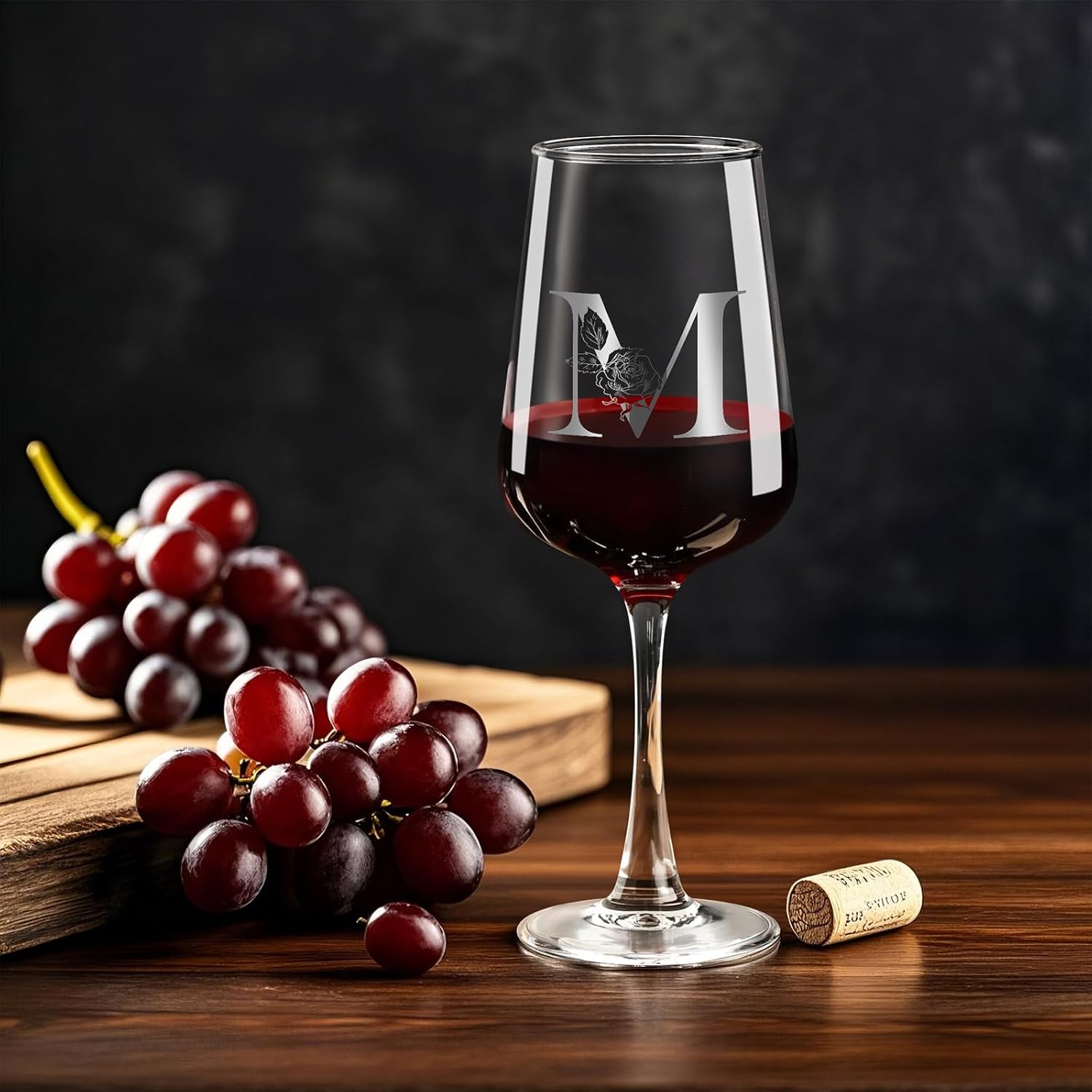 Valentines Day Gifts for Her Women - Personalized Initial Wine Glasses Custom Gift, Galentines Gift Christmas Mothers Day Birthday Gifts for Women Her Mom Wife Best Friend Sister (M) - Image 6