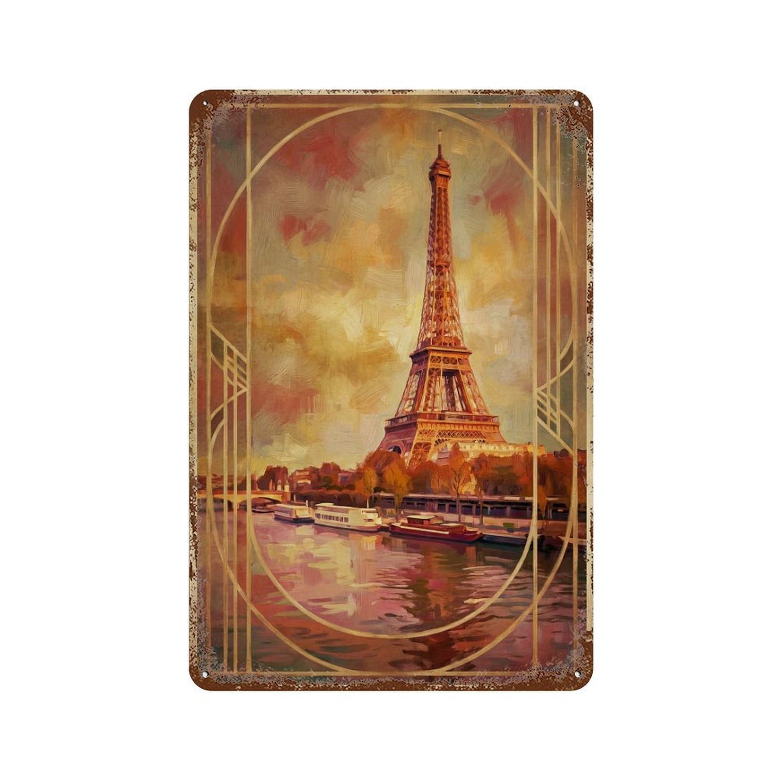 Retro Travel France Paris Metal Tin Sign