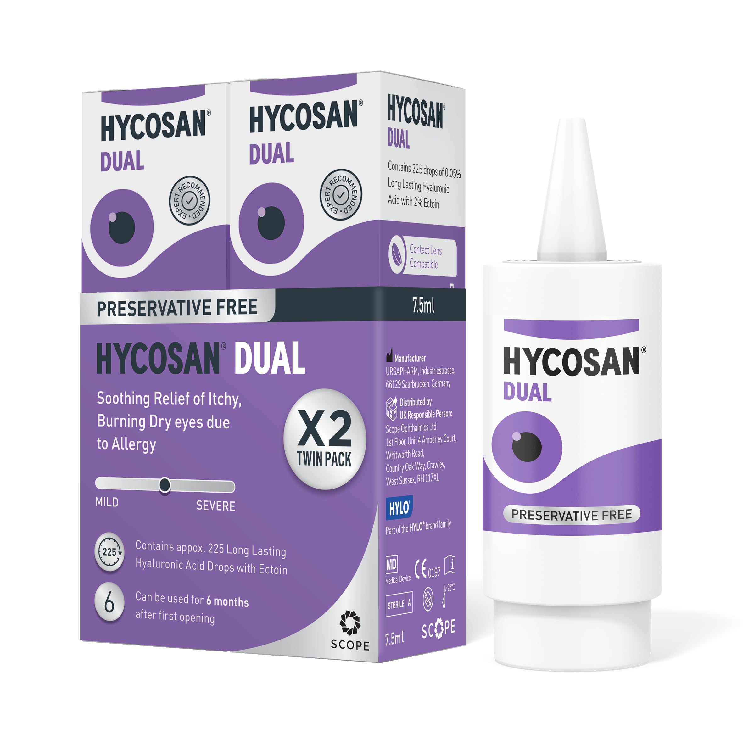 Hycosan Fresh - Eye Drops With Hyaluronic Acid For Soothing Relief Of Mild Dry Eyes And Irritated Or Red Eyes From Screen Use