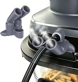 Silicone Steam Diverter for Ninja Crispi Glass Air Fryer FN101 Series,Secure Buckle Lock Never Fall Off,Heat Resistant Cord & Cabinet Protection,Kitchen Small Appliance Accessory-Black