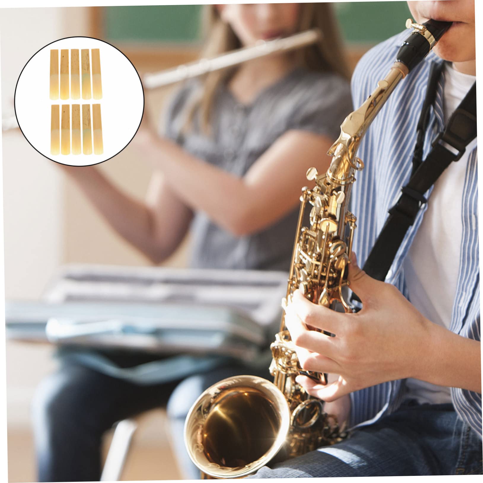 TOYANDONA 40piezas Lengüetas Para Clarinete y Saxofón Caña De Dureza Sonido Rico y Clara Resonancia Accesorios Prácticos Para Músicos