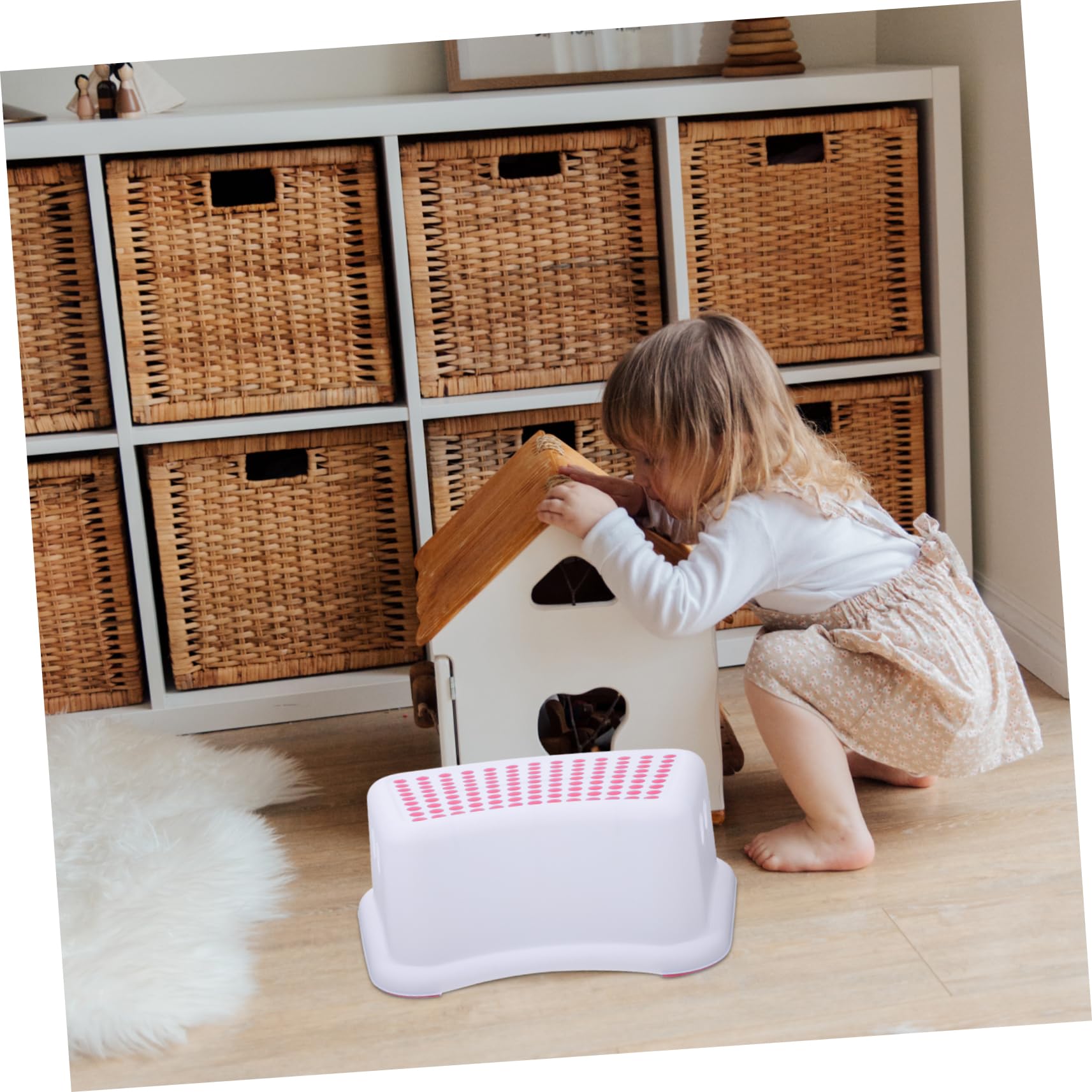 JOINPAYA Safety Footstool for Children Anti-Slip Stool for Tooth Brushing and Dressing