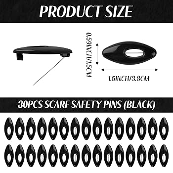 Shihen Women Metal Safety Pins Safely Locking Clothes Saree Hijab Dupatta 12pcs Brooch