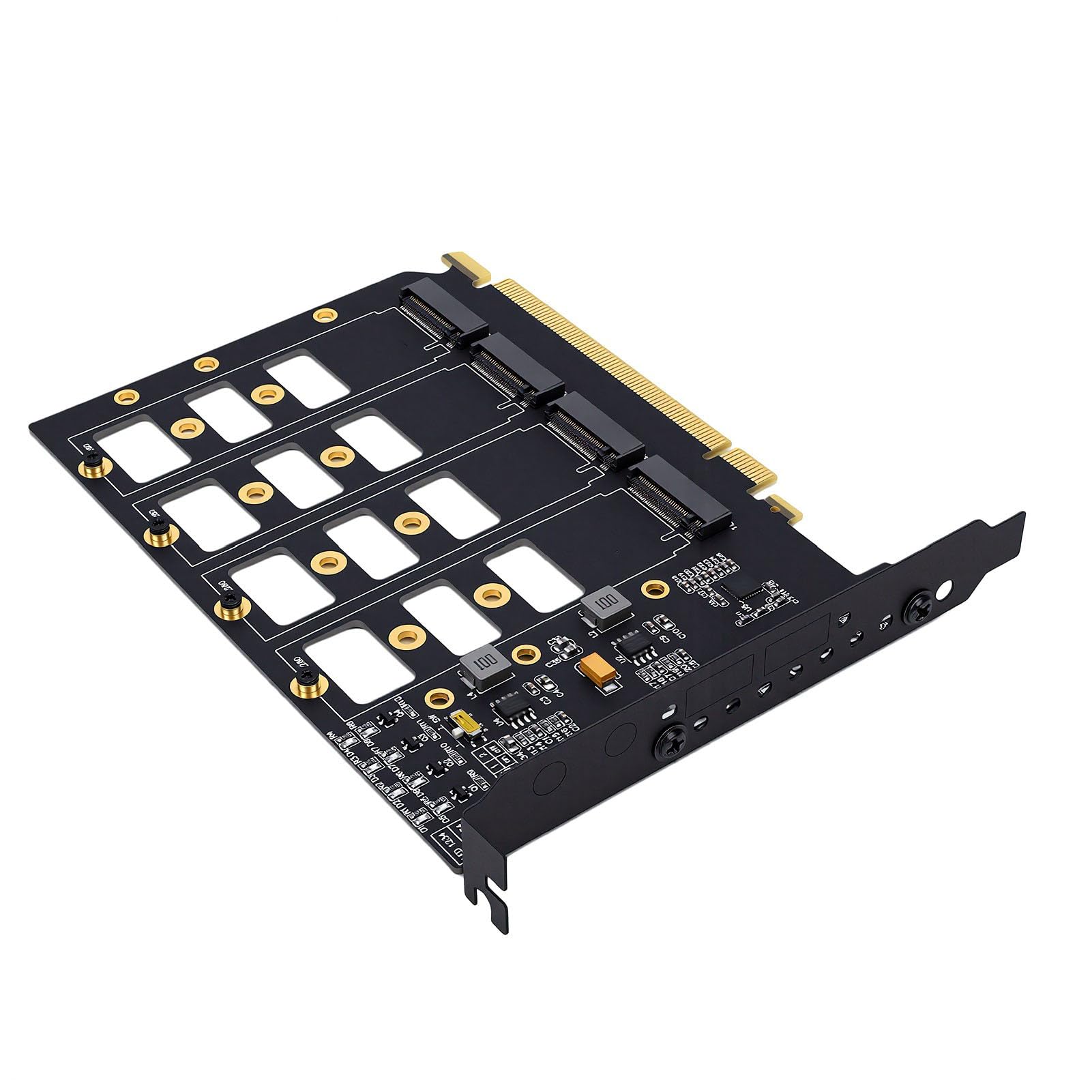XUMIUZIY Karta PCIe do Dysków NVMe SSD, Niezależne Gniazda Zasilania