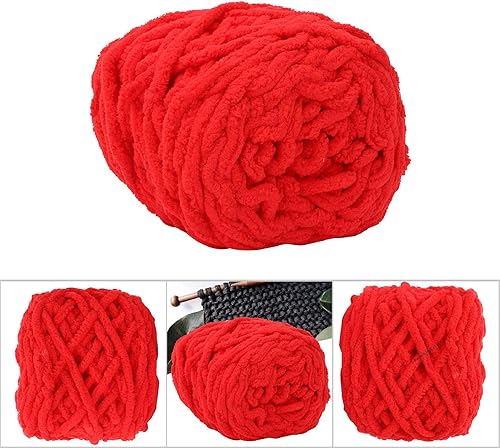 Miniatura 9 de Hilo grueso para tiras de hielo de 7 a 0.315 in de diámetro para tejer con aguja de ganchillo, manta tejida (11 rojo grande)