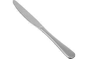 Amazon Basics Stainless Steel Dinner Knives with Round Edge, Pack of 12