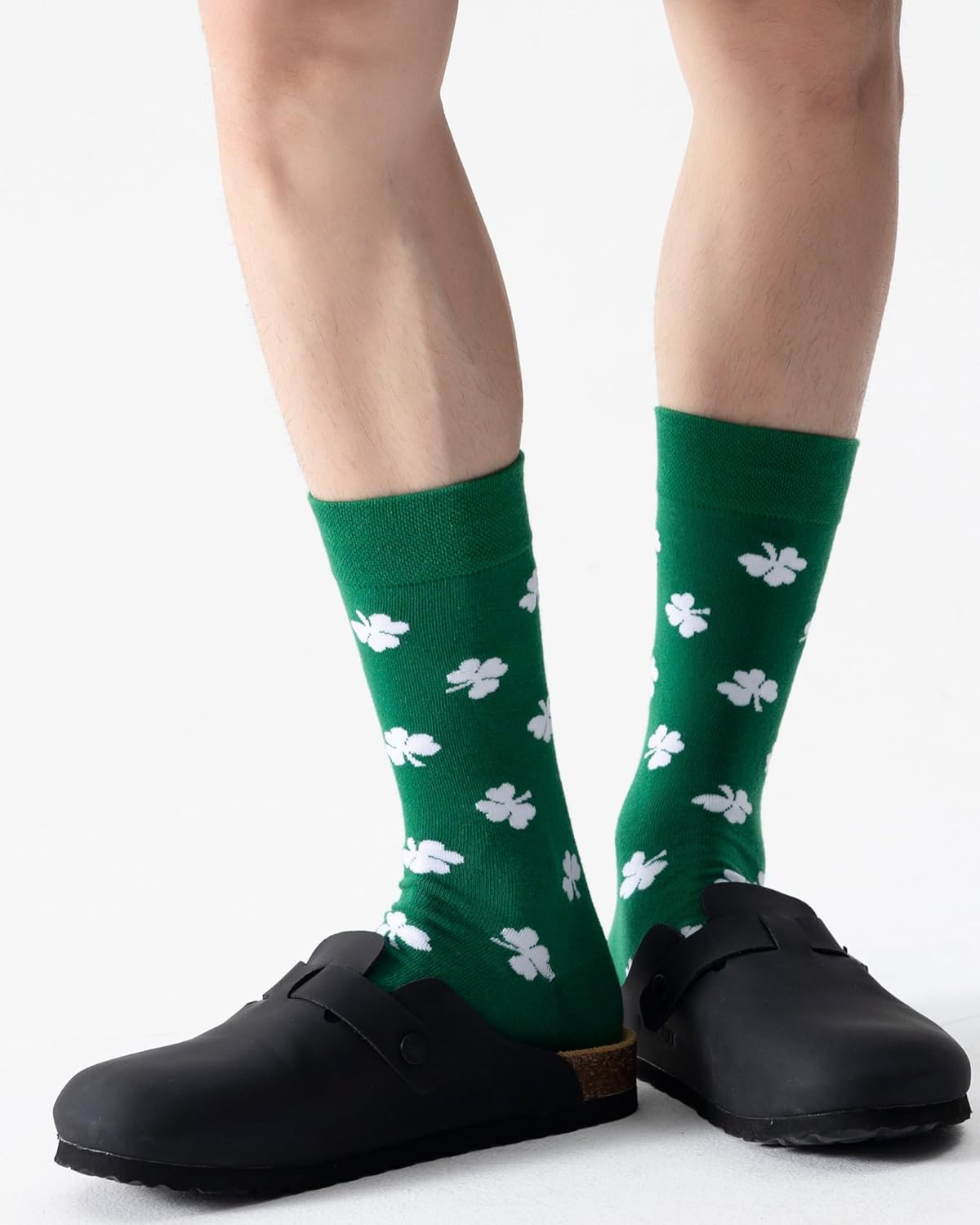 2 Packs St. Patrick's Day Socks Irish Shamrock Cotton Novelty Crew Socks for Men Women Size 9-12 - Image 6