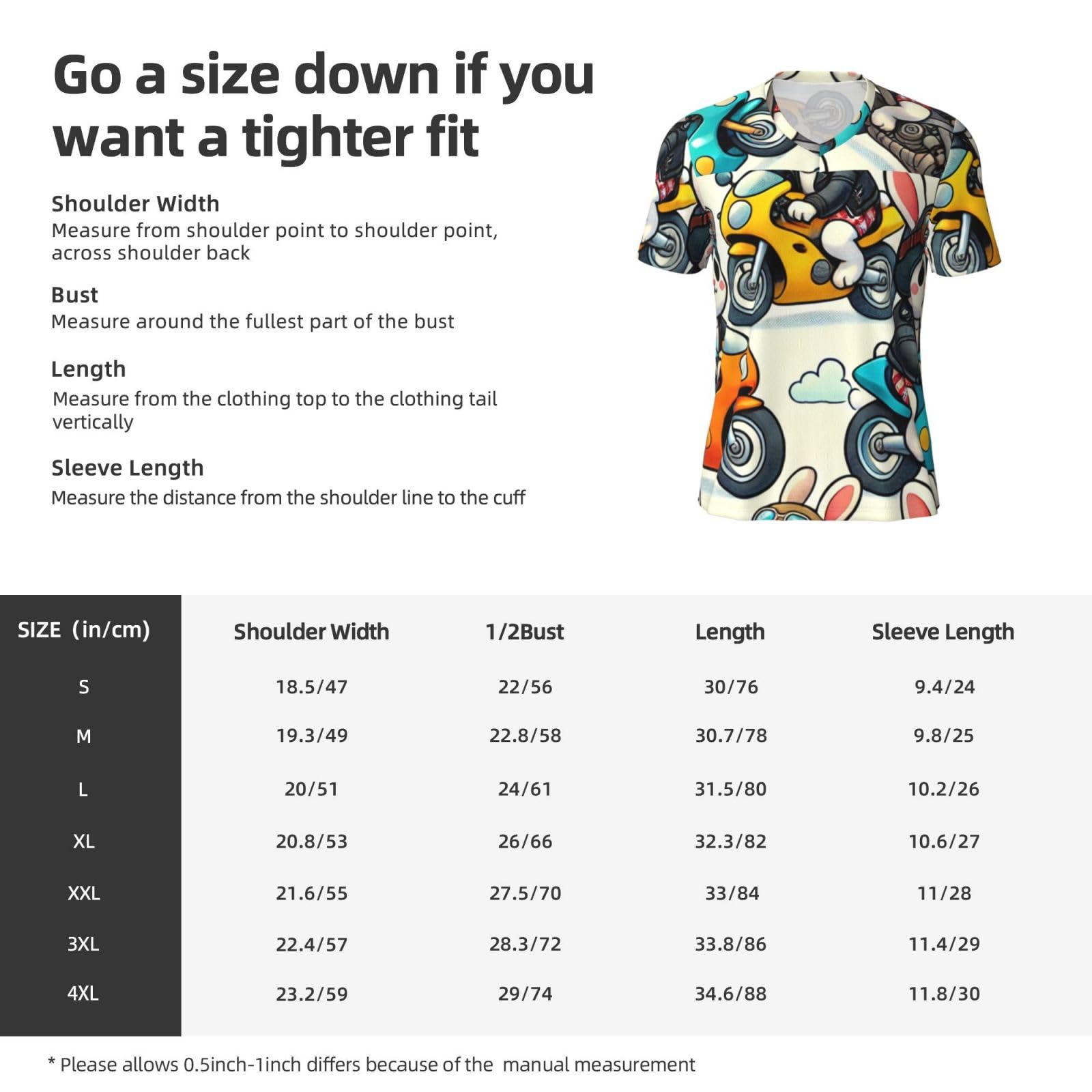 Stylish Athletic Sports Jersey Motorcyclists-Rabbit Men's Rugby Jersey Small Black