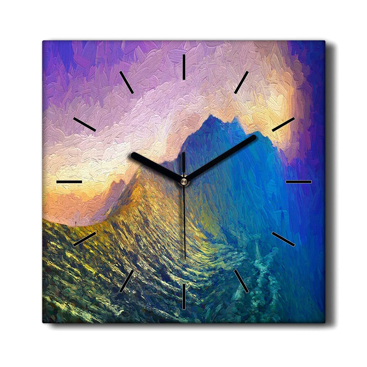 Horloge Murale Salon Grand Ciel Toile Coloray 30x30 cm