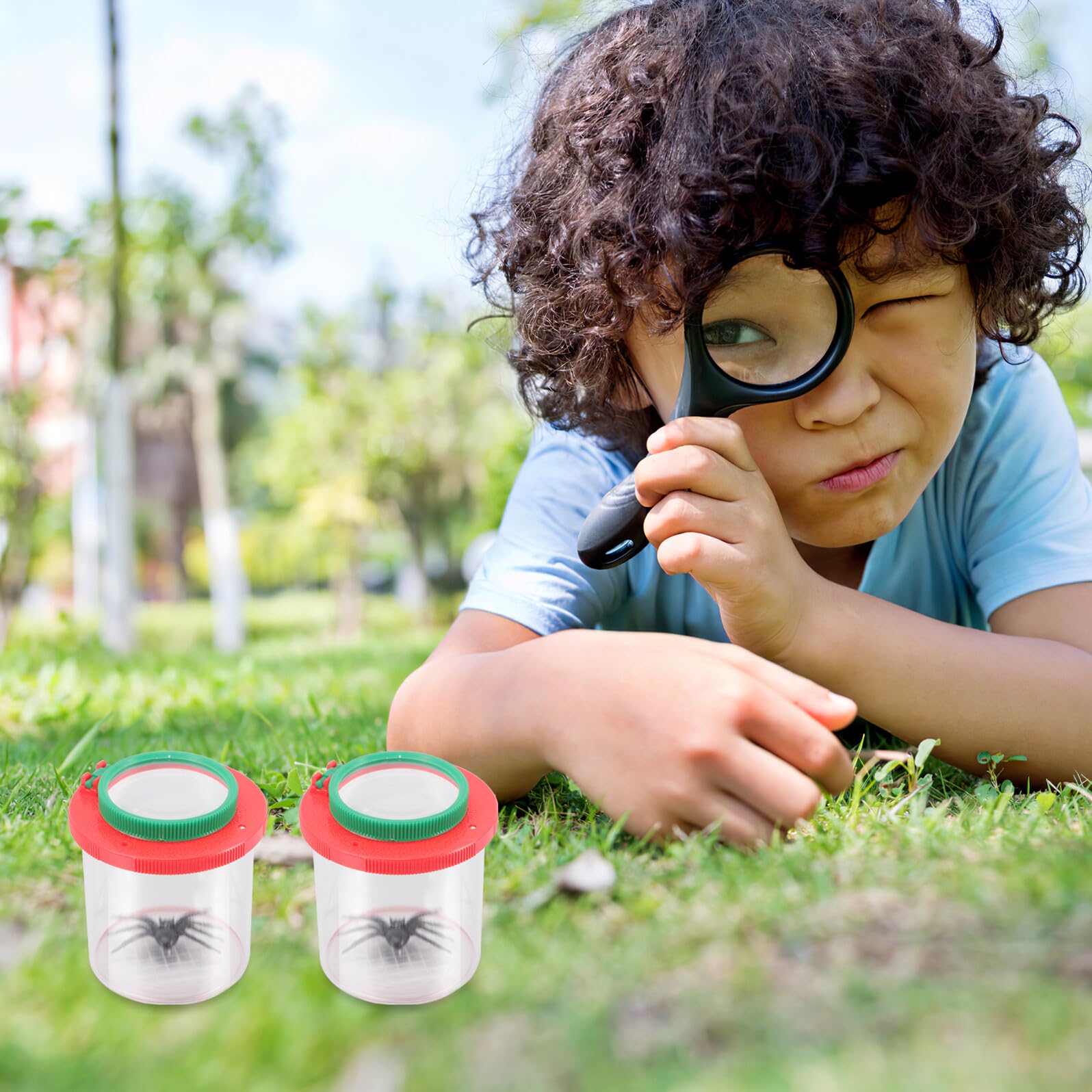 Toyvian Kids Bug Magnifier Viewer with Lid 4-Pack Insect Observation Box Educational Science Nature Exploration Tool for Children - Image 2