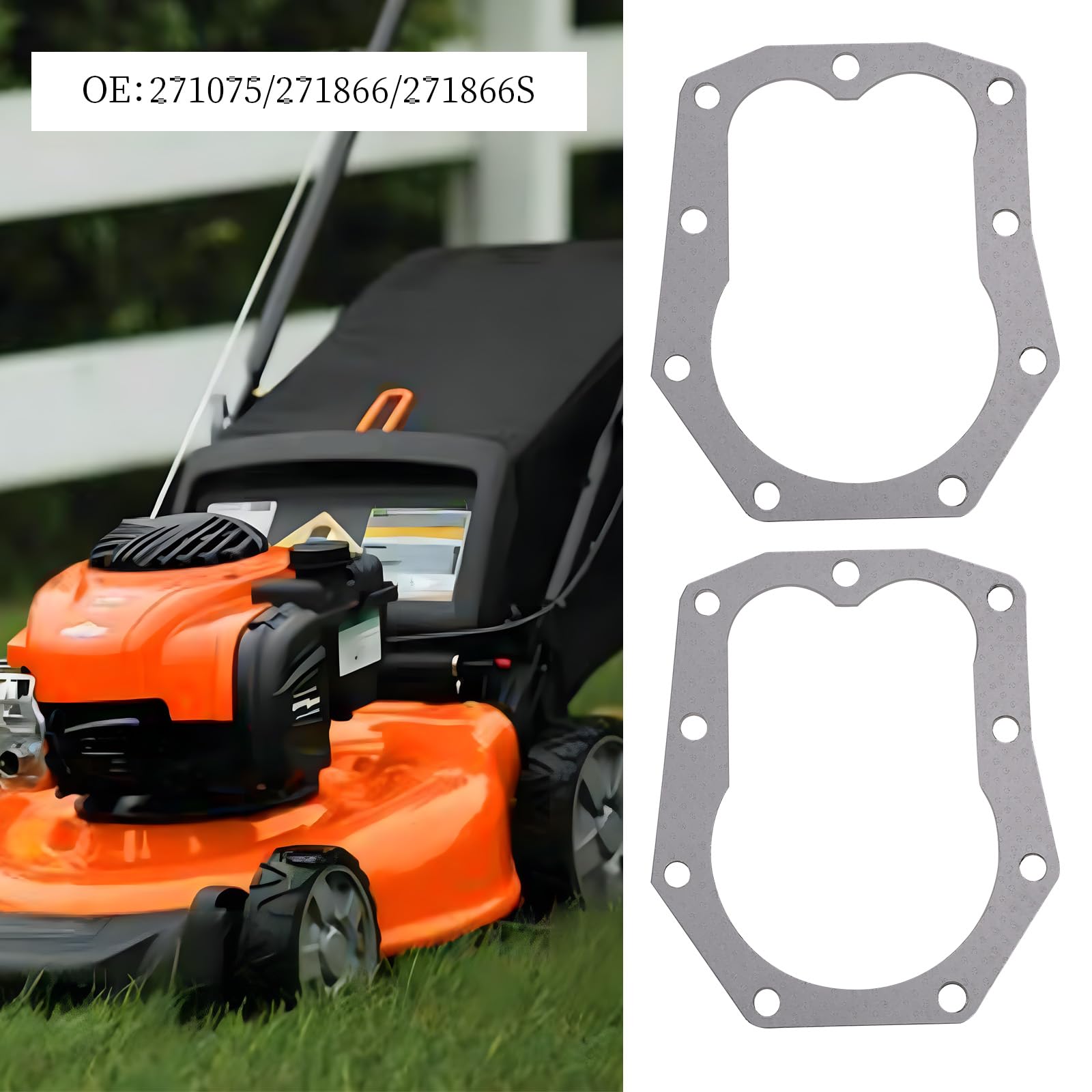 The Lord of the Tools 2PCS Cylinder Head Gasket Engine Valve Cover Gasket Lawn Mower Accessories Compatible with Briggs Compatible with Stratton OE 271075 271866 271866S - Image 2