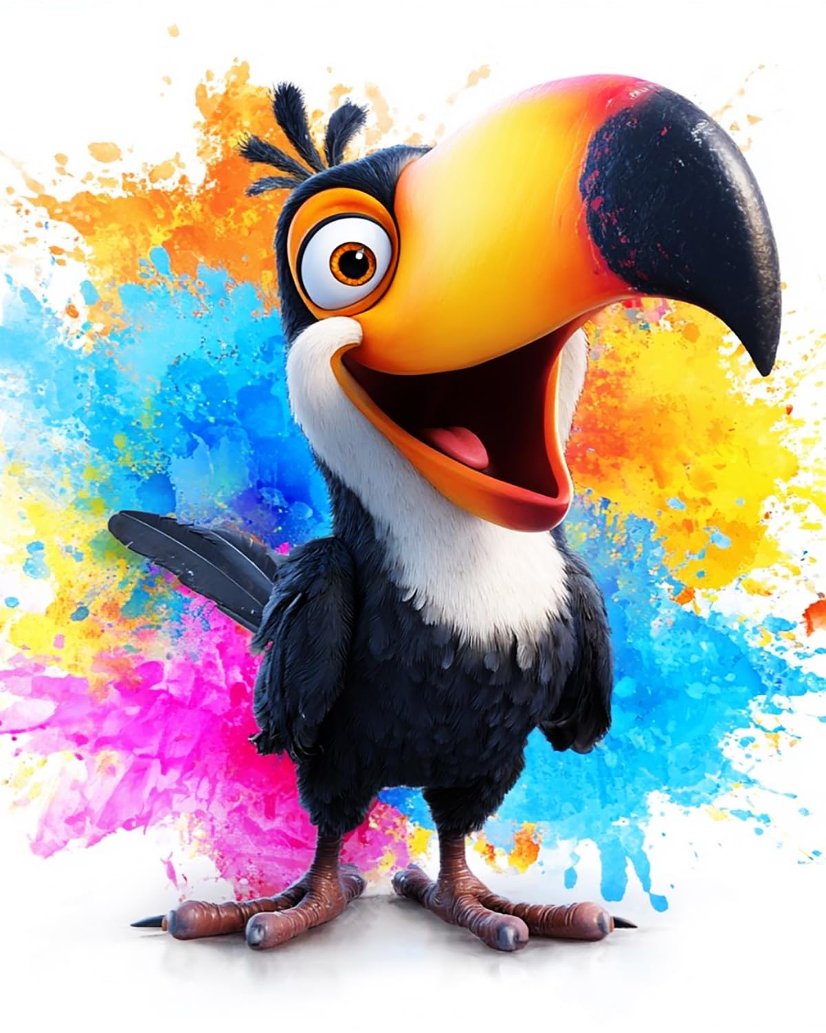 LIUBAISHI Paint by Numbers for Adults, Toucan, 40x50 cm, Acrylic on Canvas, Complete Set with 3 Brushes