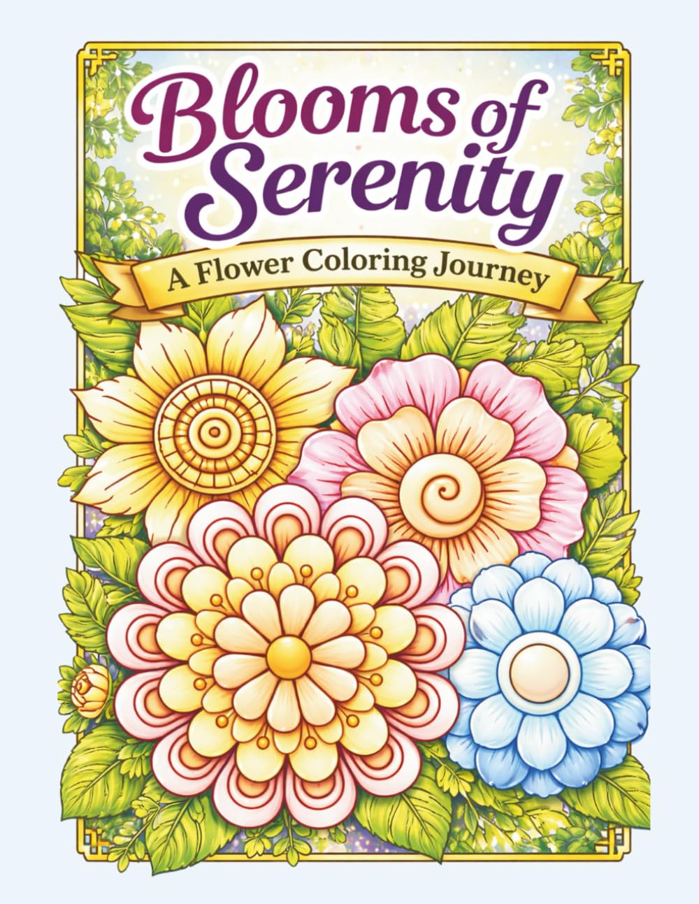 Blooms of Serenity: A Flower Coloring Journey