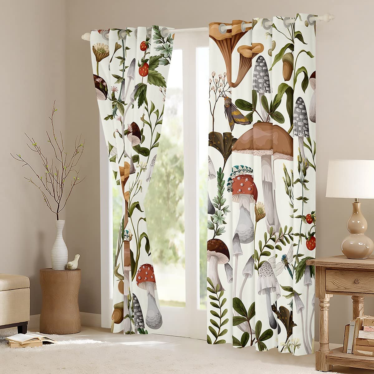 Loussiesd Tenda Per Porta Con Funghi Kawaii 86x203 Cm - Pannello Decorativo Per Privacy, Camera Da Letto, Cucina - 3