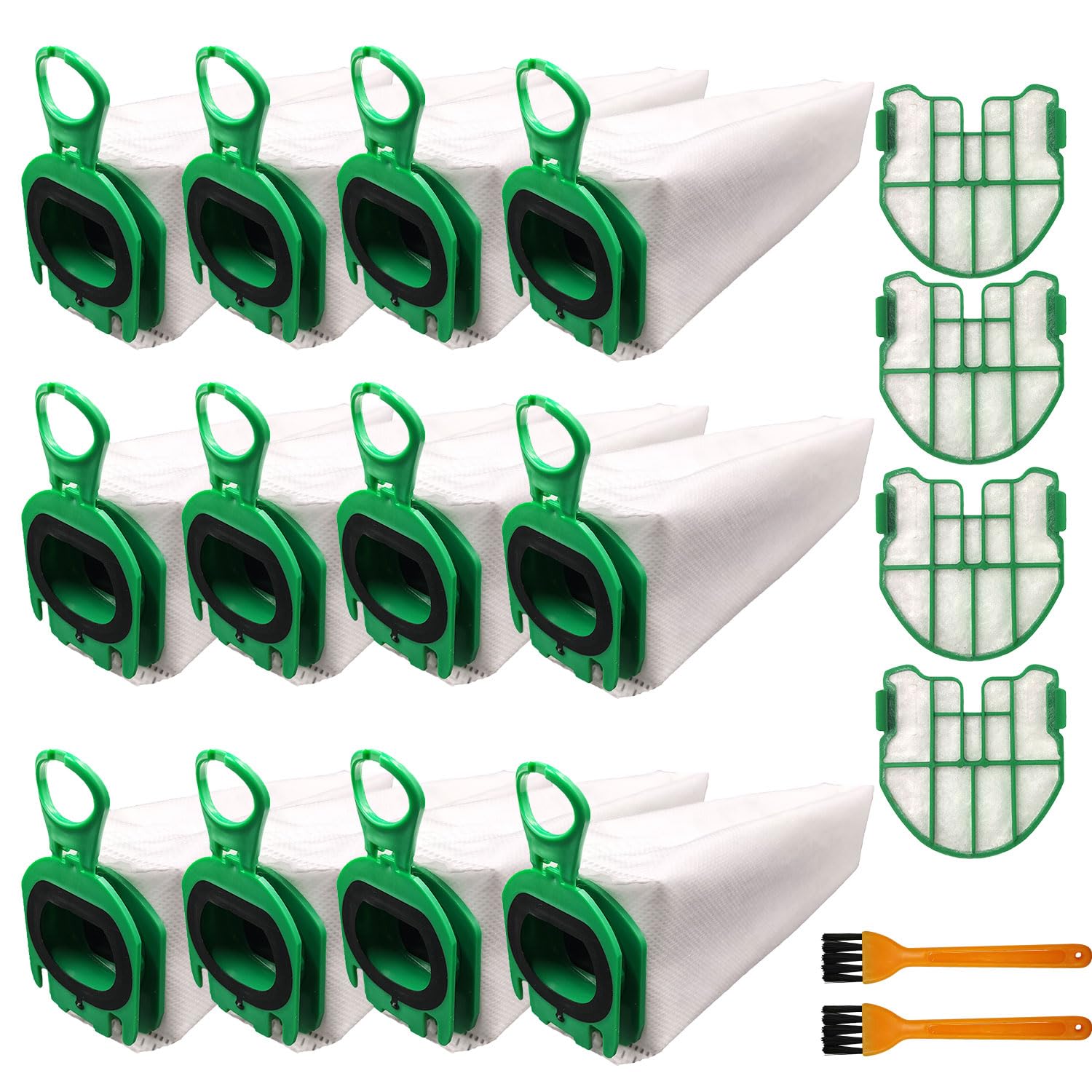 12 Bolsas de Aspiradora,Bolsas Aspirador para Vorwerk Kobold VB100,Con 4 Filtros de Motor, 2 Cepillos,Bolsas de Filtro Repuesto Para Vorwerk kobold FP100 FP 100 Aspiradora