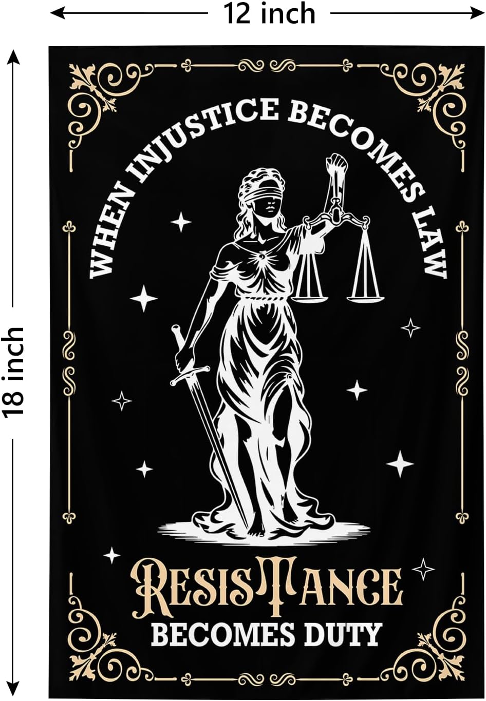 When Injustice Becomes Law Resistance Becomes Duty Garden Flag 12 x 18 Inch Double Sided Polyester Social Justice Equality Resist Flags for Outside Garden Yard House Decorative - Image 2