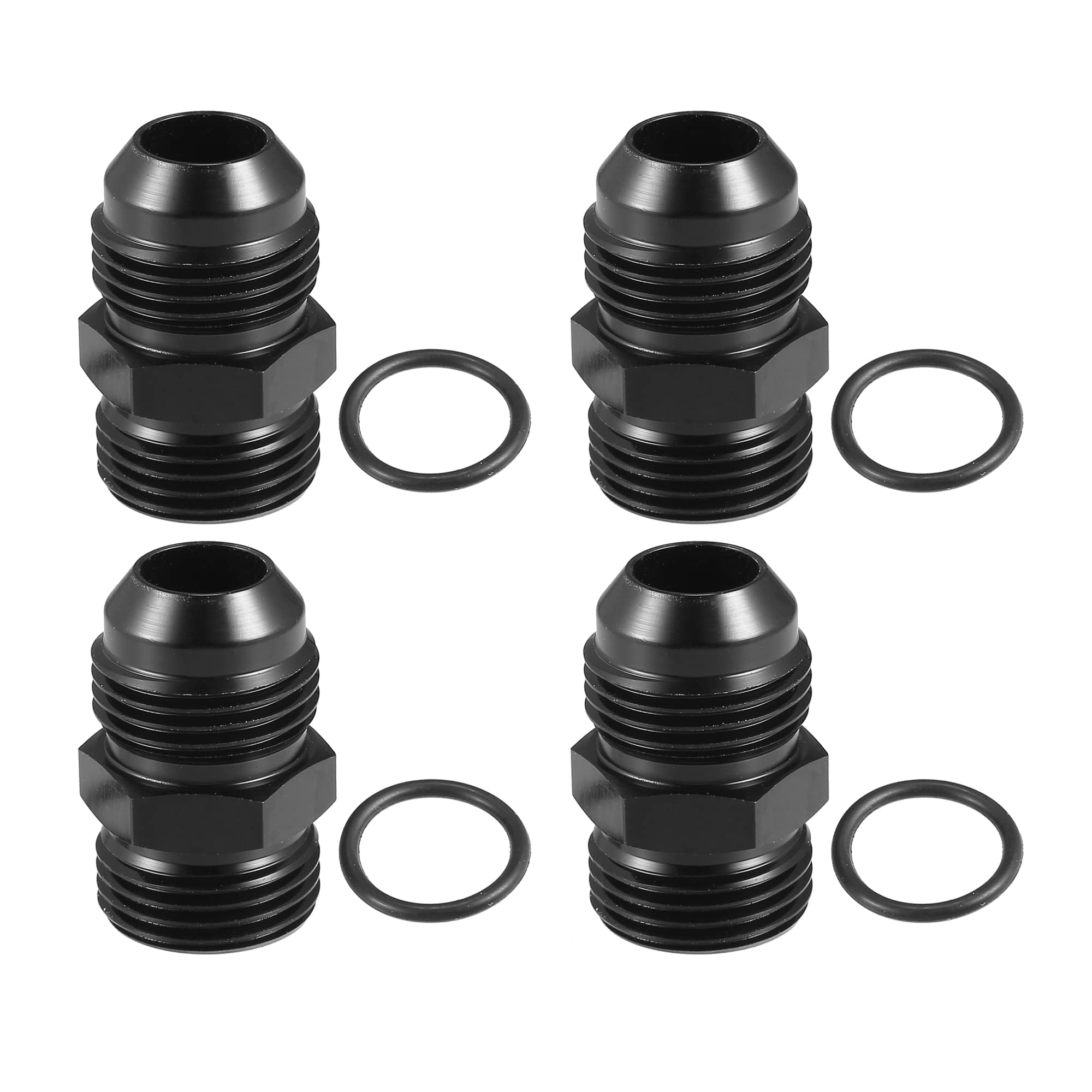 A ABSOPRO AN10 a AN10 Combustible Raíl Adaptador Conector Racor Negro - 8 Uds