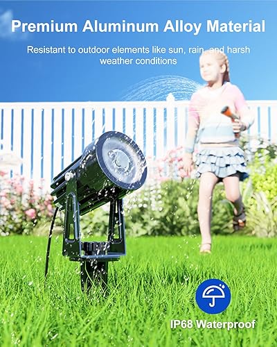 Miniatura 2 de FALOVE Foco solar, cable de 16.4 pies, luces solares para exteriores, impermeables, del atardecer al amanecer, luces de paisaje de seguridad arriba