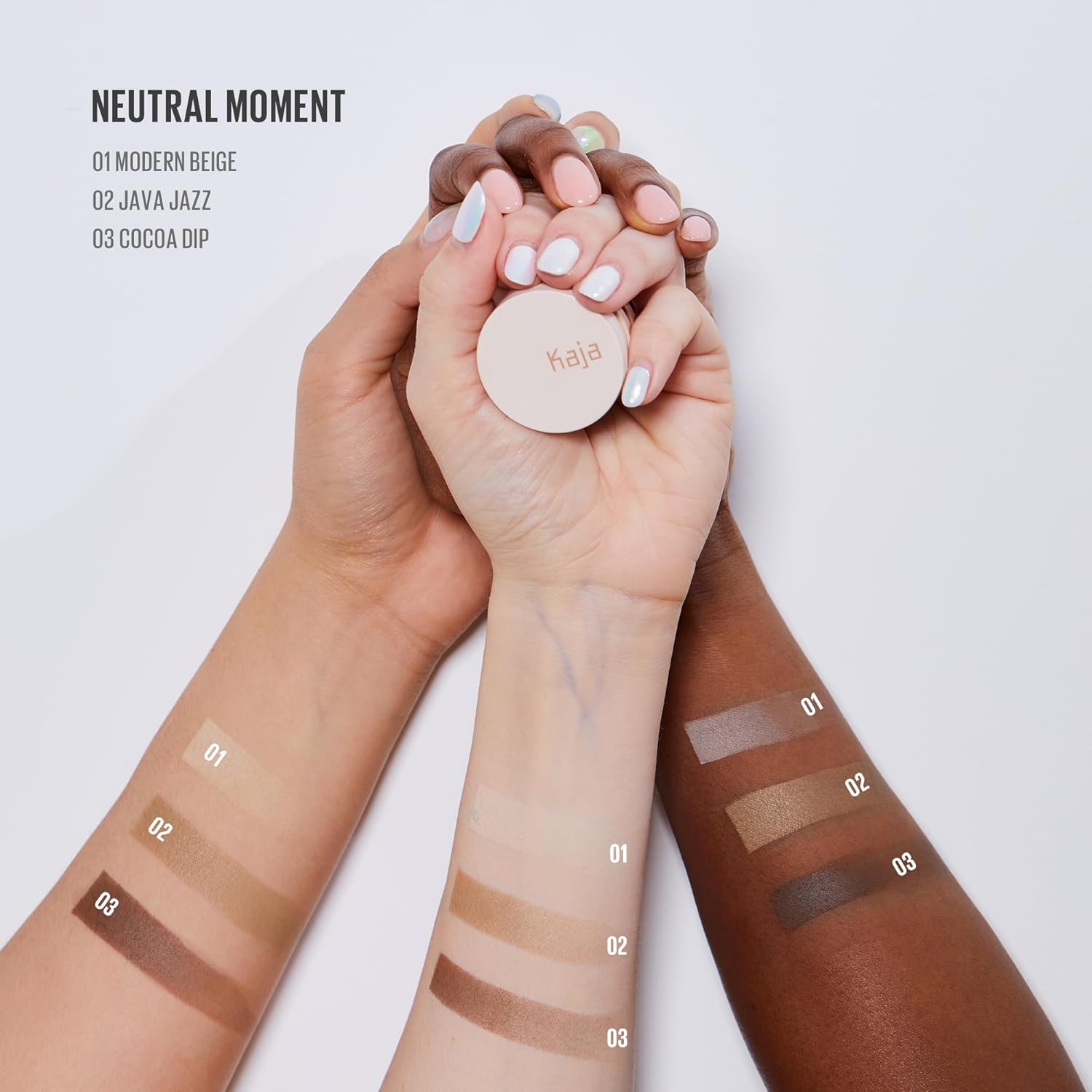 Kaja Beauty Bento Collection - Bouncy Eyeshadow Trio | Neutral Earthy Tones, Travel Size, 14 Neutral Moment, 2019 Allure Best of Beauty Award, 0.03 Oz