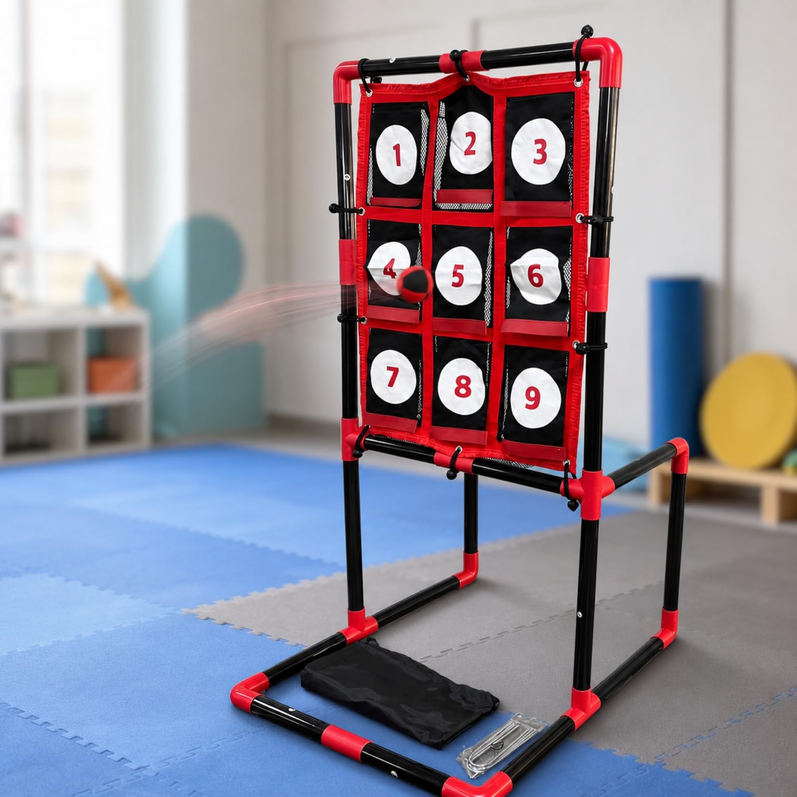 kowaku Lanzamiento con Bolsillos | Plegable, Resistente, Panel Puntería con Estructura, para Interiores, Niños