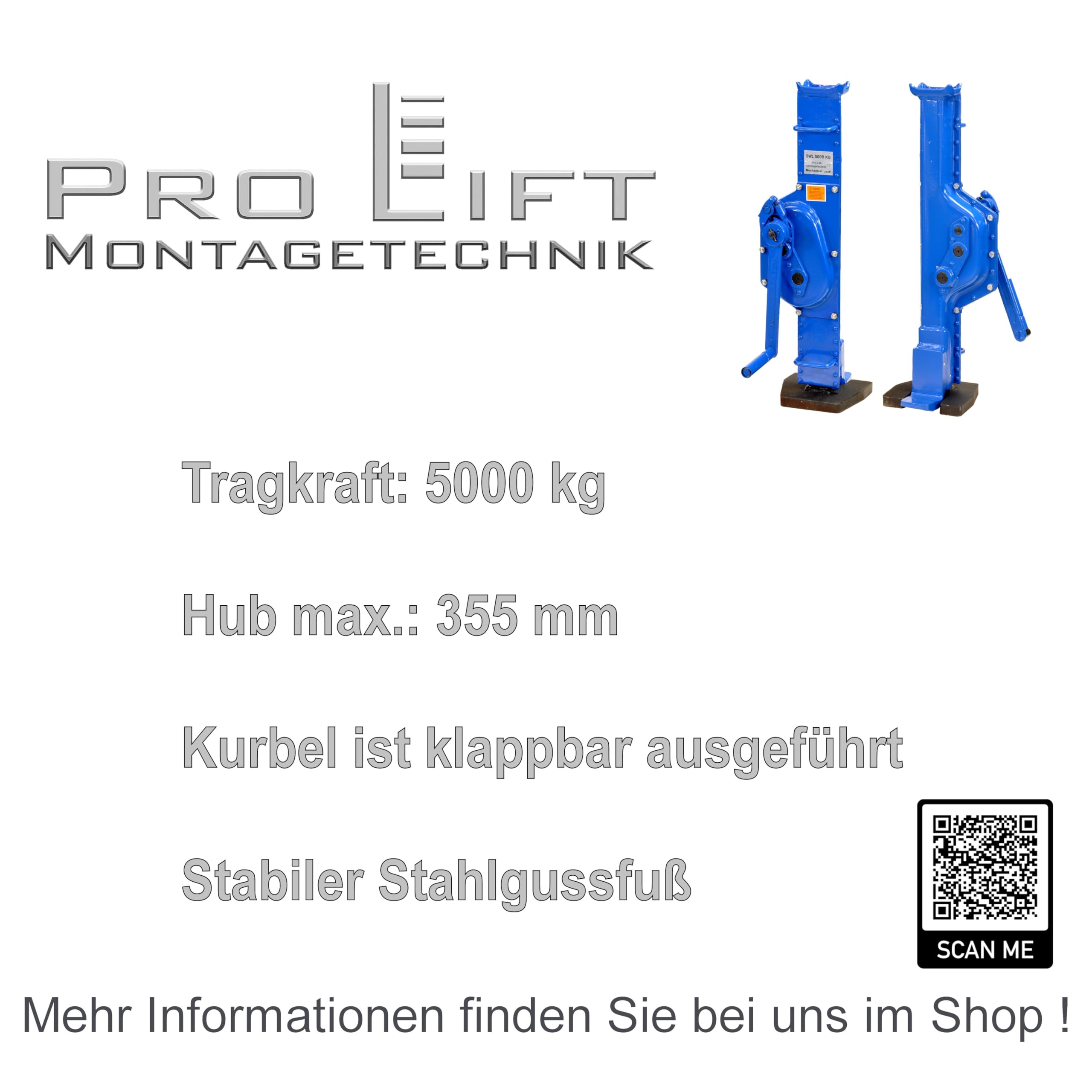 5t Stockwinde, min. Höhe am Fuß 30mm, SJL, 01344