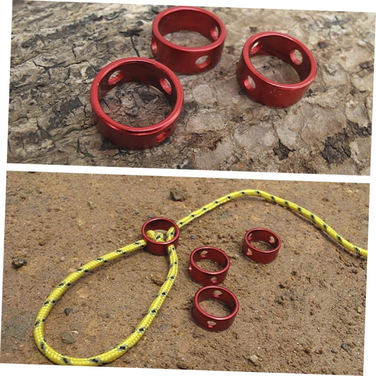 HEMOTON 10Pcs Red Slip for Tent Guyline Fasteners for Camping Hiking and Outdoor Activities