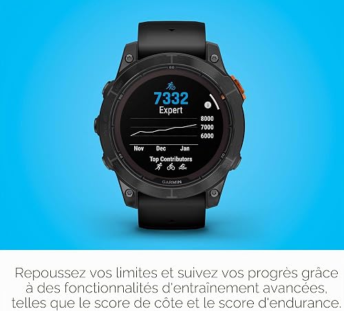 Garmin fēnix 7 Pro, Solar - Montre GPS Multisports connectée – Gray avec Bracelet Noir – Boîtier 47 mm (Reconditionné) - 6