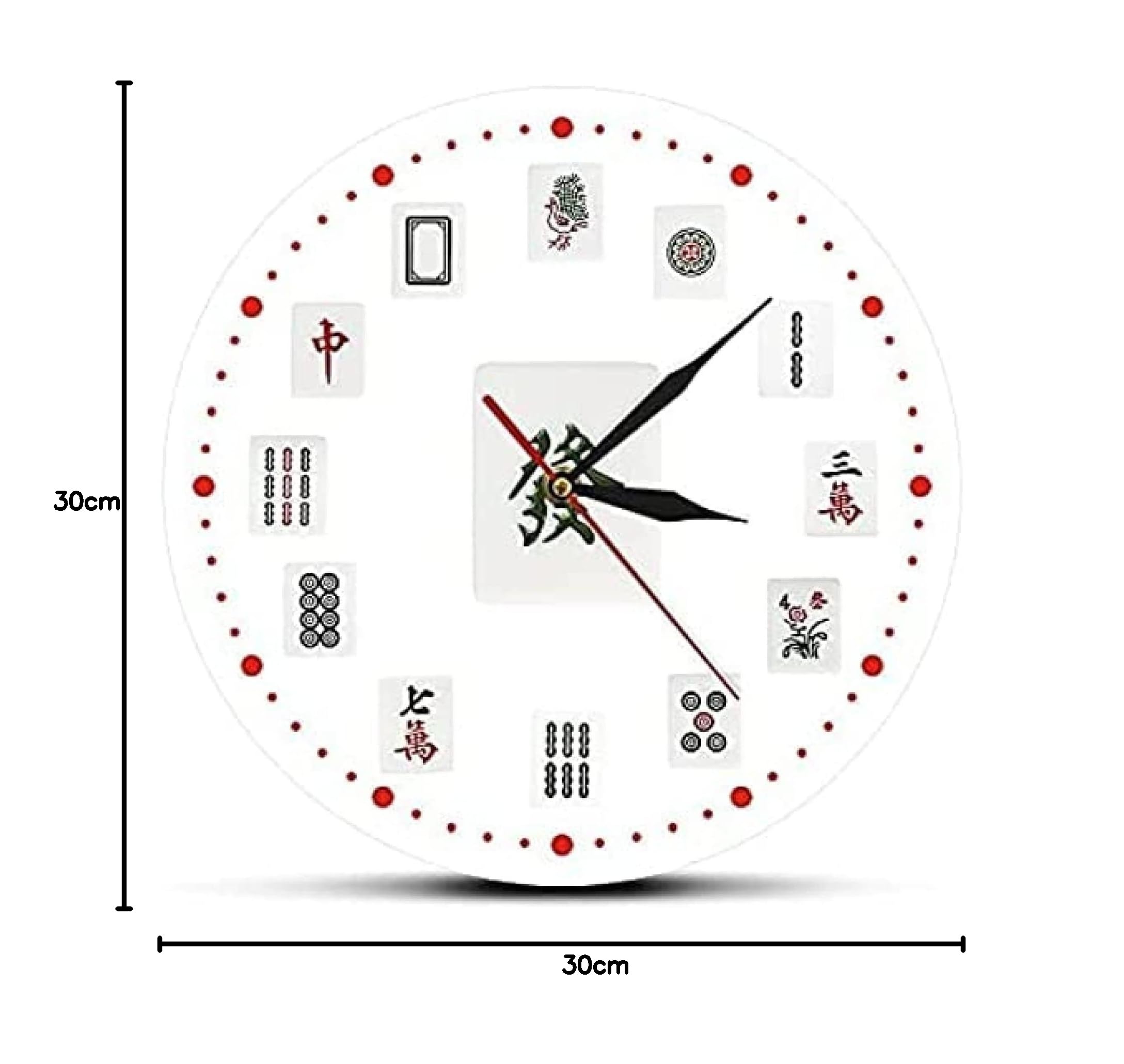 Amazon.co.jp: 麻雀アート装飾壁掛け時計中国麻雀タイルモダンプリント