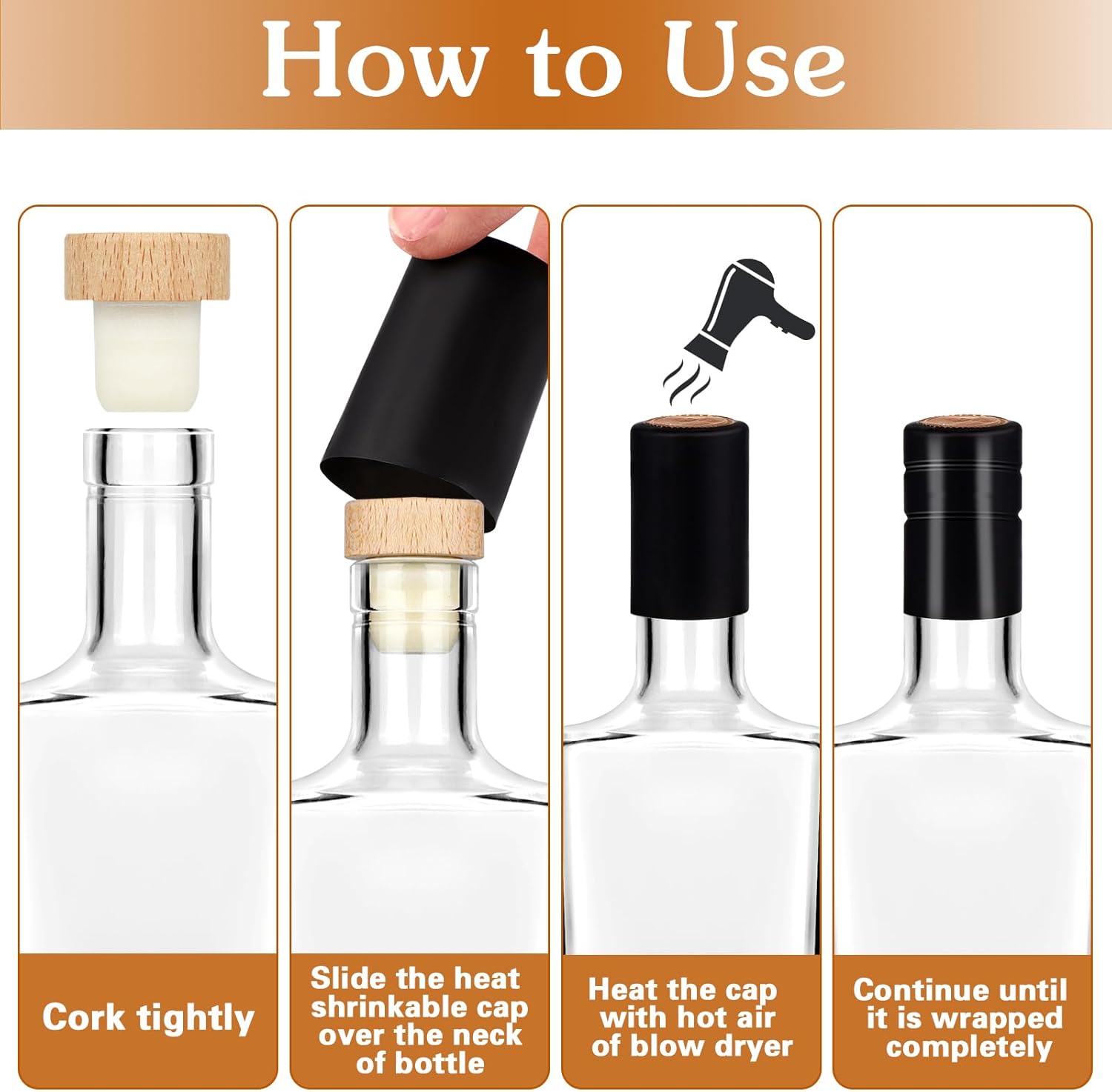 6Pack 8 oz Glass Bottles with Lid 250 ml Clear Empty Bottles with Cork Square Glass Bottle with Cap for Liquor Vodka Brandy Whiskey Beer Water Soda