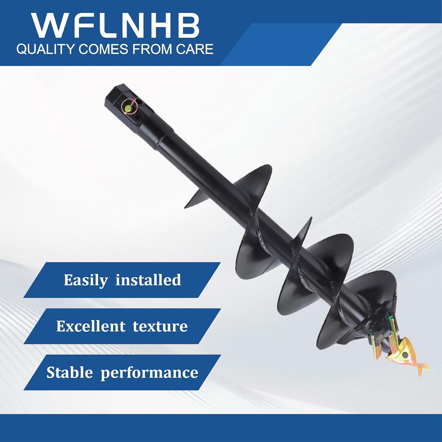 WFLNHB 12 Inch x 48 Inch Heavy Duty Post Hole Digger Auger Bit Replacement for Column Hole Excavator, 2-inch Hexagonal Connection, Black