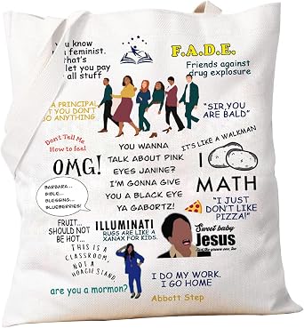 PXTIDY Funny Teacher TV Show Tote Bag Tote Bag Principal Janine Fans Gift TV Show Merchandise