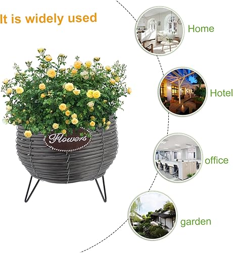 Miniatura 8 de Cabilock Soporte de metal para flores, maceta, balcón, bonsái, soporte multiusos irrompible, seguro para manos, decoración de jardín